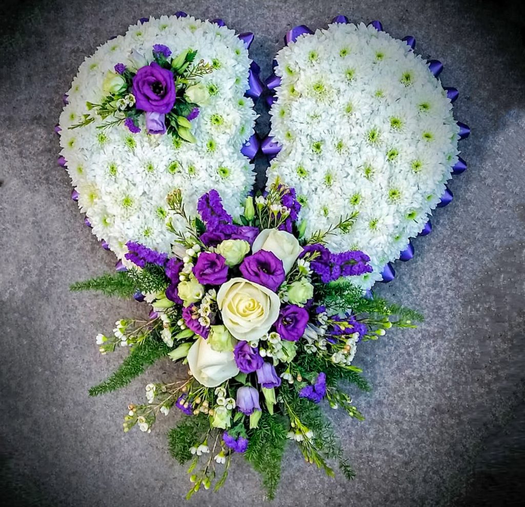 Blocked Broken Heart Funeral, Radcliffe Florist, Fresh Flowers